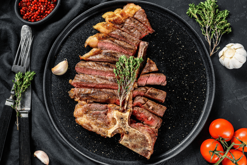 The famous rare Florentine steak.