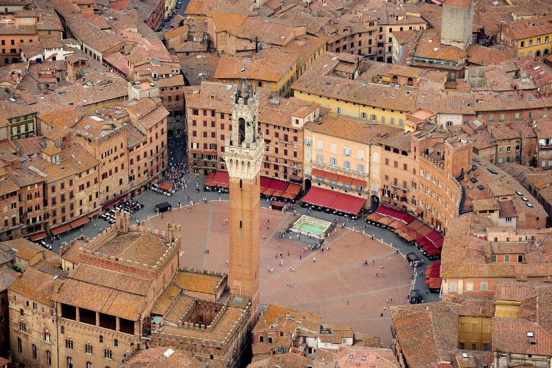 The town square in Siena.