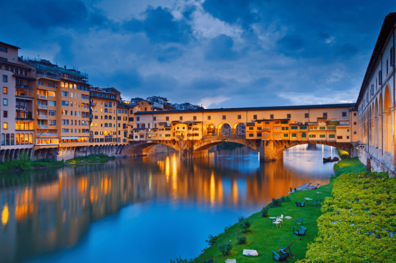 The Ponte Vecchio in Florence, Italy.